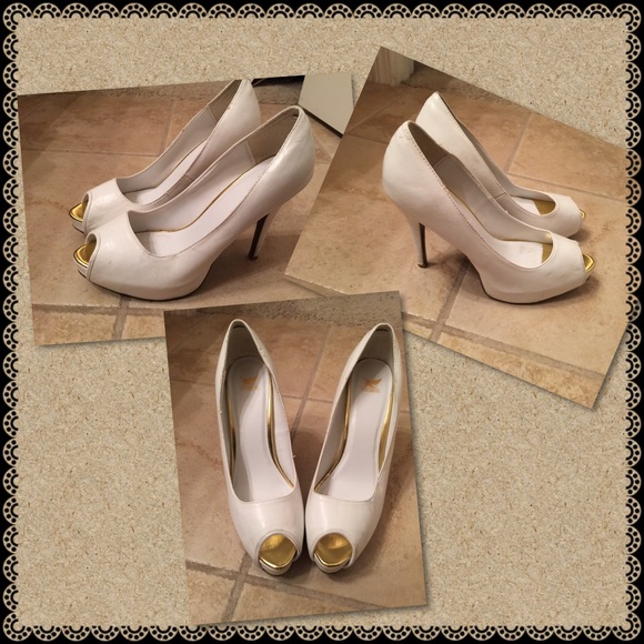Shiekh Shoes - White open toe heels