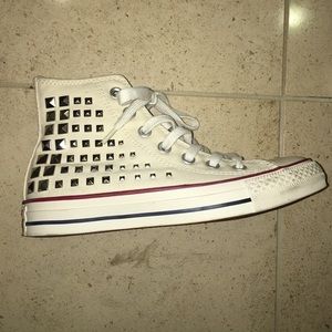 Converse high tops with silver studs