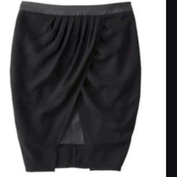 Sale! Draped skirt with faux layer mini