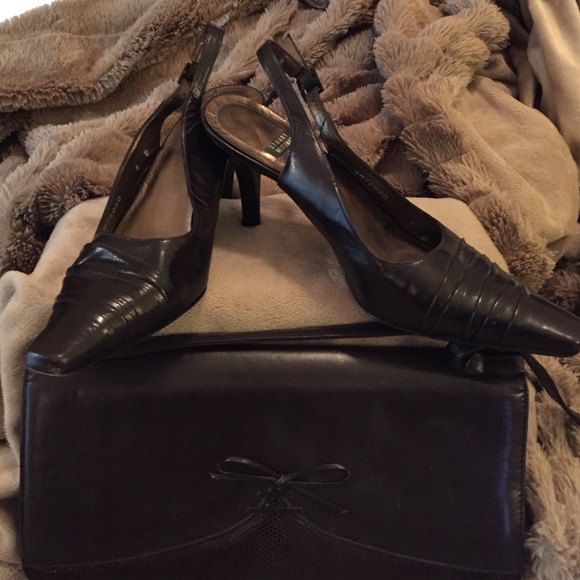 Stuart Weitzman Sling Back Chocolate Brown Heels - Picture 4 of 4