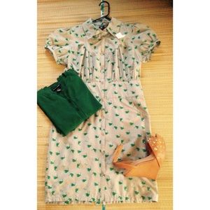 Industry Dresses - ๐ Vintage Cotton & Silk Bird Dress Industry Dresses - ๐ Vintage Cotton & Silk Bird Dress