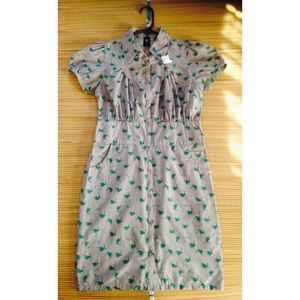 Industry Dresses - ๐ Vintage Cotton & Silk Bird Dress Industry Dresses - ๐ Vintage Cotton & Silk Bird Dress