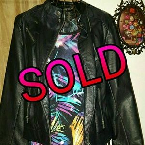 🚫SOLD🚫 14/16 Black Faux Leather Jacket