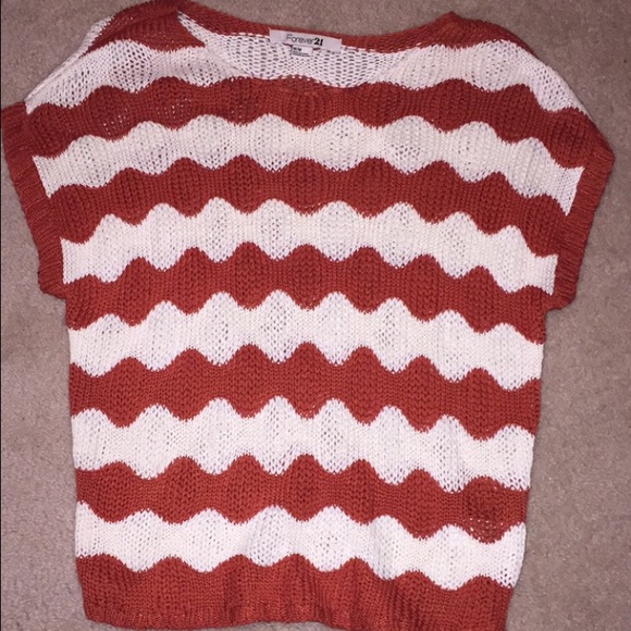 Chevron pattern open knit sweater