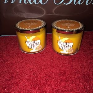 New x2 BBW 3 Wick Twisted Caramel Gelato Candle