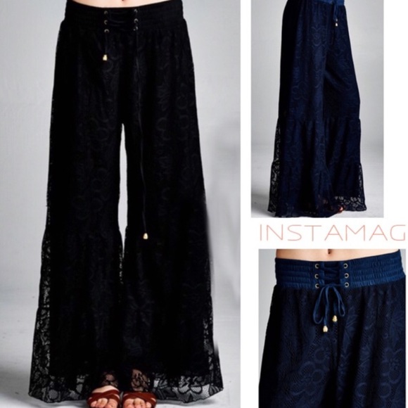 💥HP 2/19💥EXQUISITE LACE PALAZZO PANTS! - Picture 4 of 4