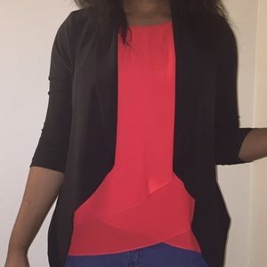 A black Lapel cover up/Cardigan