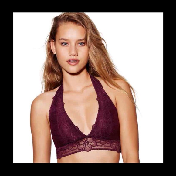 Victoria's Secret tropical lace halter top M bra