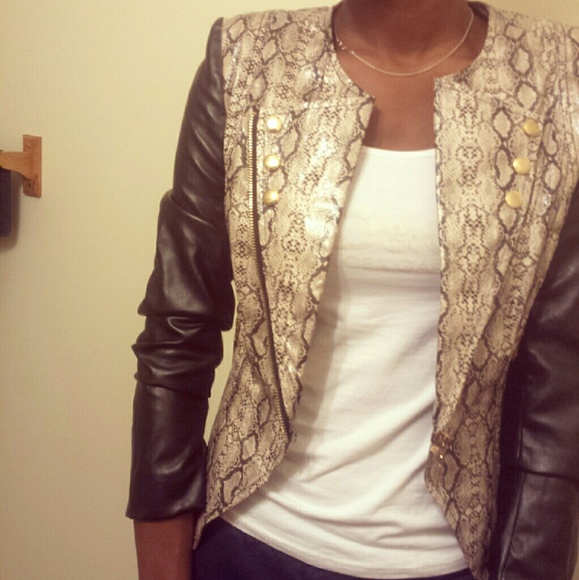 Faux Snakeskin leather jacket