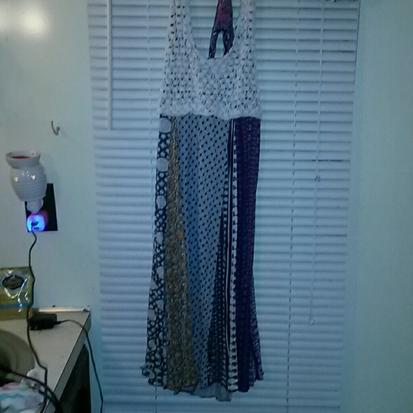 Blue.sky crochet and patchwork design Hippy dress!