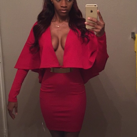 Sexy red cape dress (worn 1x)