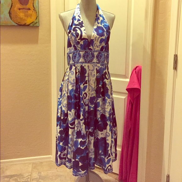 🎉HP🎉 Adrianna Papell Print Halter Dress - Picture 2 of 8