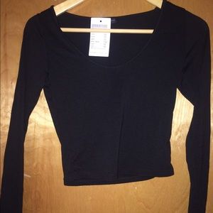 Brandymelville long sleeve black crop top