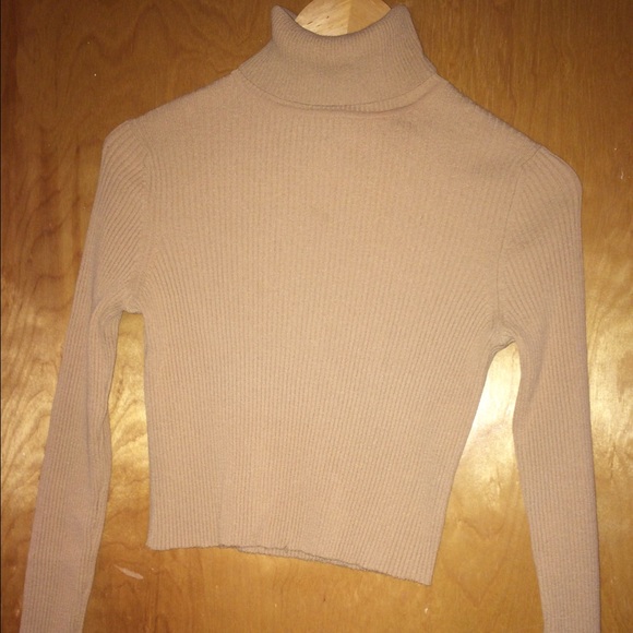 Express tan turtle neck cropped