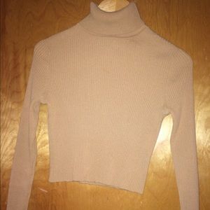 Express tan turtle neck cropped