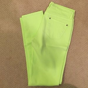 Never worn Francesca's lime green jegging pants.