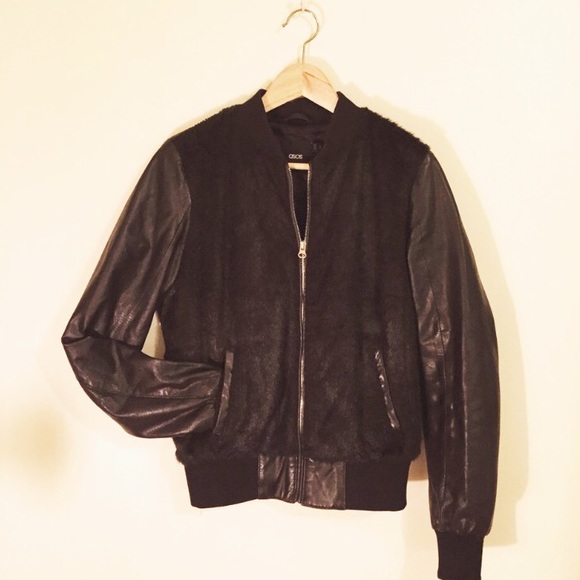 #leatherjacket #fauxfur #bomberjacket #asos