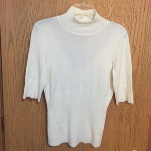 Cream mock and backless sweater