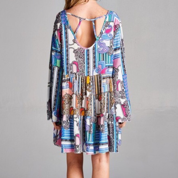 ⭐️SALE⭐️Multi Colored Boho Print Tunic - Picture 2 of 2