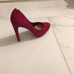 Deep Red Suede Pumps