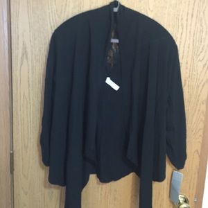 Black shrug with lace on back