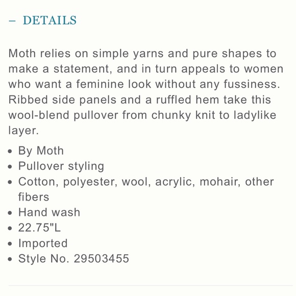 🍿 { SOLD} Anthropologie Apsara Ruffle Hem Sweater - Picture 3 of 4