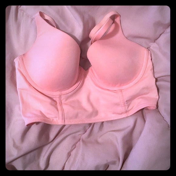 Light pink Victoria secret bra.