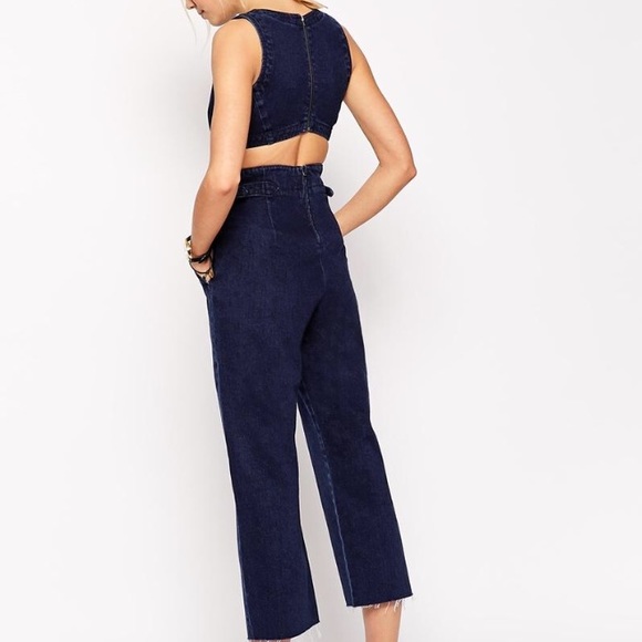 SOLD ⚡️⚡️ASOS dark wash denim jumpsuit US size 4 - Picture 3 of 4