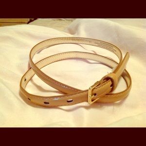 Taupe/Gold skinny belt