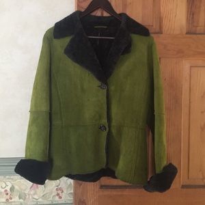 Gorgeous olive green shearling jacket
