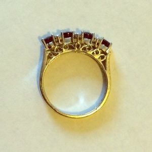 White gold sapphire and diamond ring, size 5