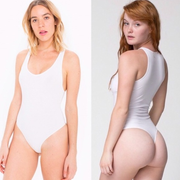 American Apparel AA Thong Bodysuit Leotard - Picture 3 of 4