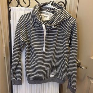 Grey and white Striped sweatshirt