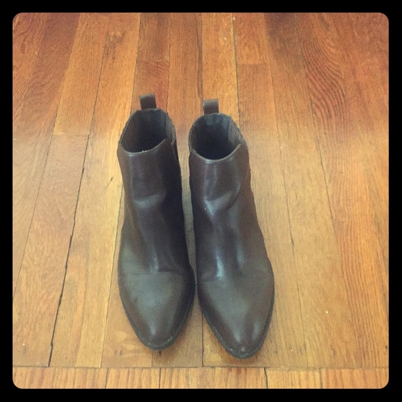 Brown ankle boots worn once