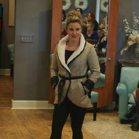 Faux Leather/Shearling Coat