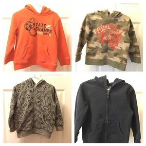 Four 3T hooded jackets