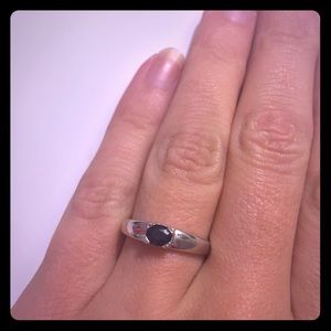 14k White Gold Ring with Sapphire stone