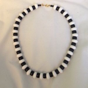 Black and white monet necklace