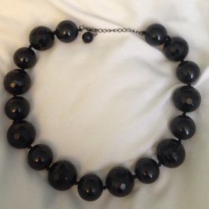 Large beaded black necklace