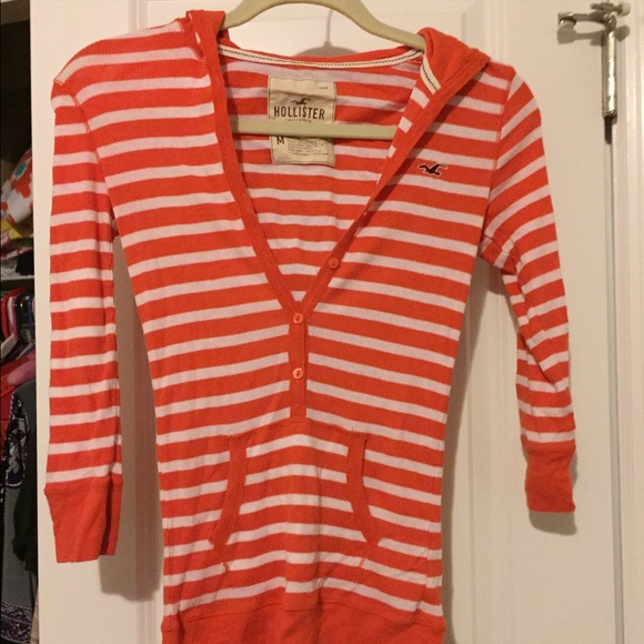 Hollister hooded Henley type shirt