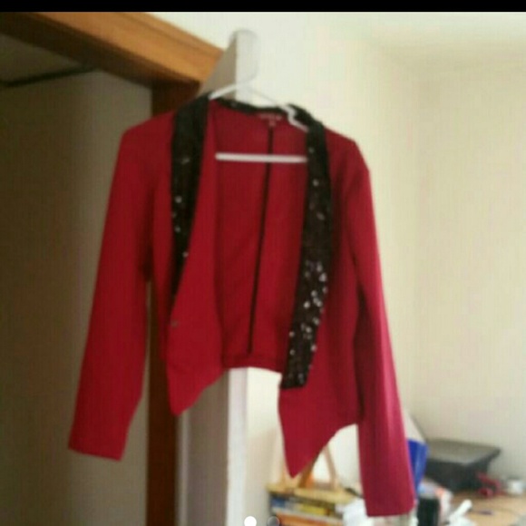 Glitter trim blazer