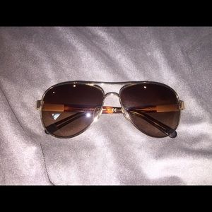 Tory Burch TY6010 Gold/Brown Aviator Sunglasses