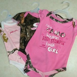 Set of 3 Real Tree/Mossy Oak camo onsies