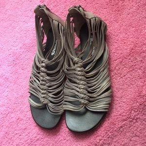 Grey Strappy Gladiator Sandals