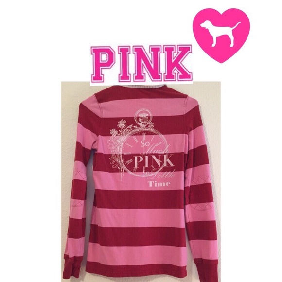 RARE VS PINK Striped Polo EXCELLENT Condition - Picture 2 of 4