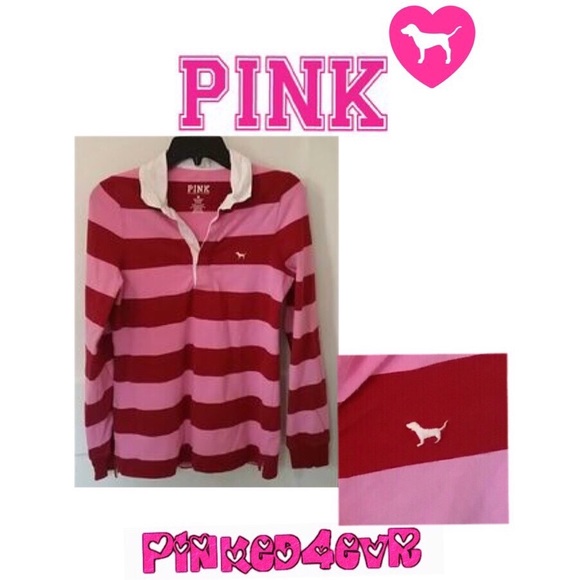 RARE VS PINK Striped Polo EXCELLENT Condition - Picture 4 of 4