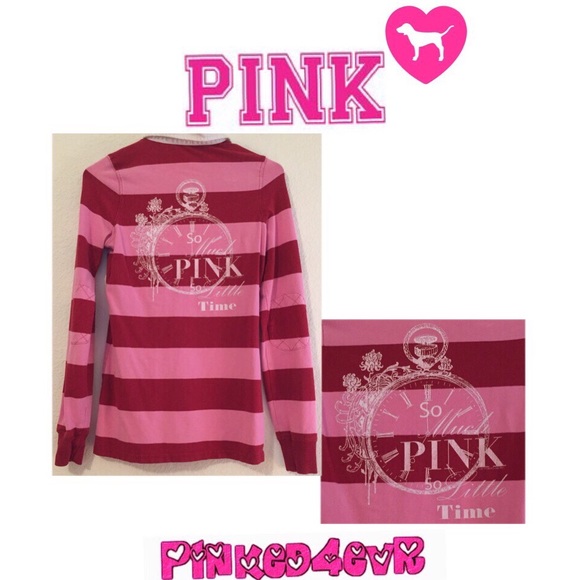 RARE VS PINK Striped Polo EXCELLENT Condition - Picture 3 of 4