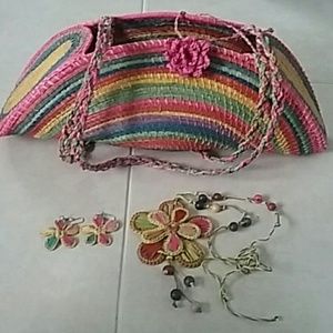 Purse, necklace and earrings