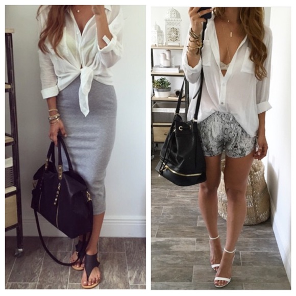 Sheer White Button Down