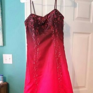 Red and black prom dress